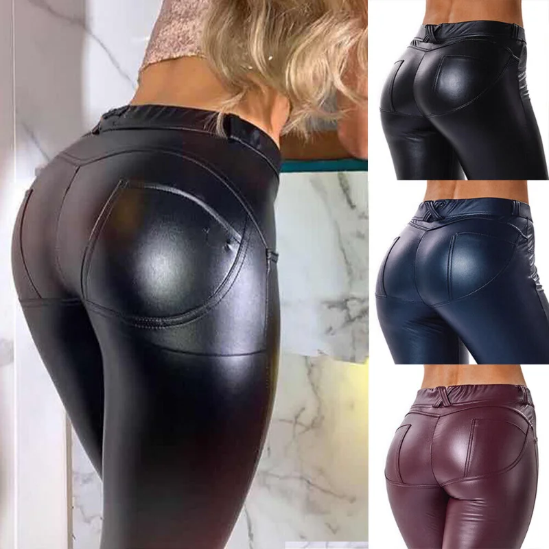 Leather Tights Women's Elastic Tights Low Waist Pants European and American Fashion Trend
Leather Tights Women's Elastic Tights Low Waist Pants European and American Fashion Trend