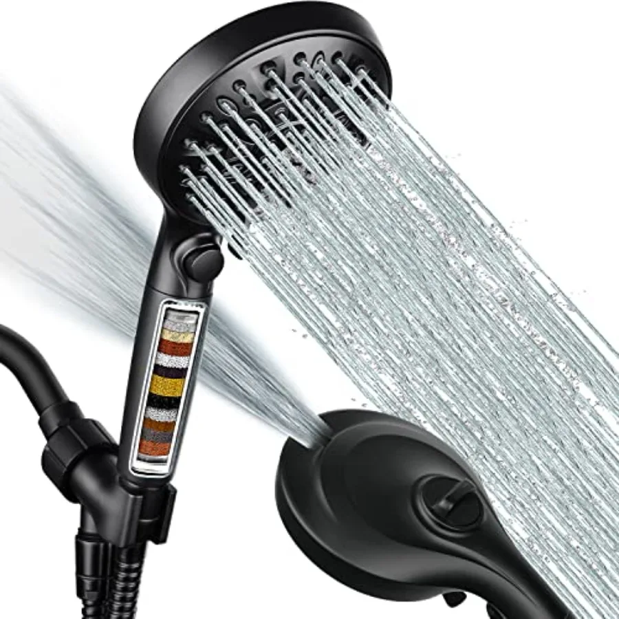 Filtered Shower Head with Handheld, 9 Spray Modes 2.5GPM High Pressure Showerhead with ON OFF Pause Switch, 15 Stage Water Soft
Filtered Shower Head with Handheld, 9 Spray Modes 2.5GPM High Pressure Showerhead with ON OFF Pause Switch, 15 Stage Water Soft