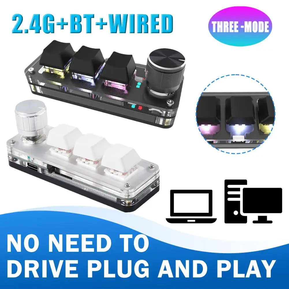 Мини-механическая игровая клавиатура со светодиодной подсветкой RGB, программируемая макропад, 3-клавишная индивидуальная беспроводная или проводная клавиатура
Мини-механическая игровая клавиатура со светодиодной подсветкой RGB, программируемая макропад, 3-клавишная индивидуальная беспроводная или проводная клавиатура