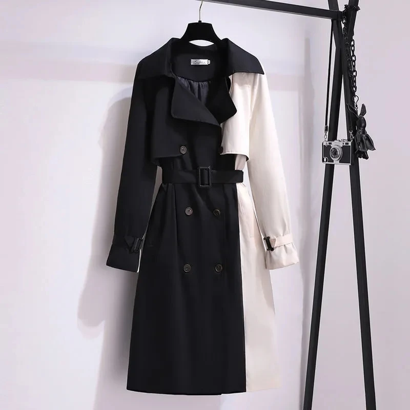 2022 Spring New Windbreaker Women's Long British Style Popular Korean Loose Color Matching Coat Splicing Trench Coat Autumn Belt
2022 Spring New Windbreaker Women's Long British Style Popular Korean Loose Color Matching Coat Splicing Trench Coat Autumn Belt