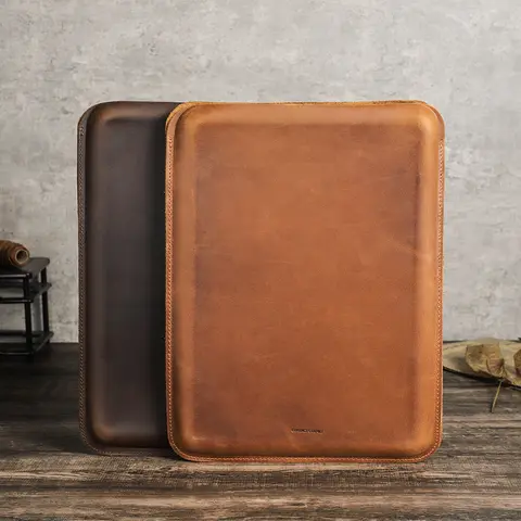 Luxury Genuine Leather Laptop Sleeve Case for MacBook Air 13 M1 M2 M3 M4 Macbook Pro 14 Cover Bag Pro 13 inch Pouch