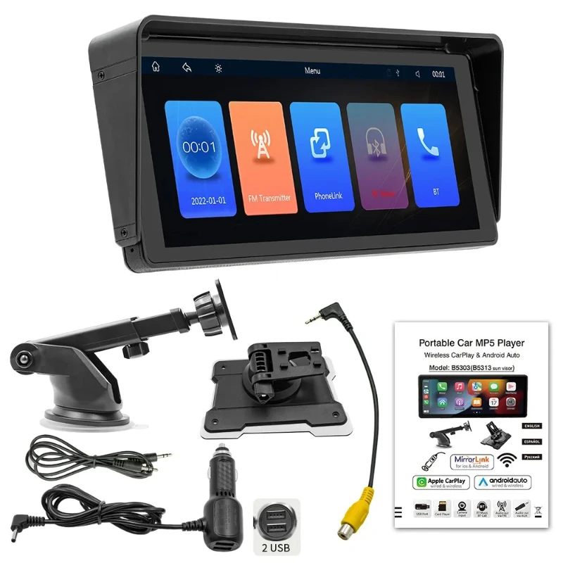 l # BQCC 10.26" HD Screen Wireless Carplay Portable 2Brackets Monitor Radio Android Auto FM AM RDS Display Car Stereo Movie Med
l # BQCC 10.26" HD Screen Wireless Carplay Portable 2Brackets Monitor Radio Android Auto FM AM RDS Display Car Stereo Movie Med