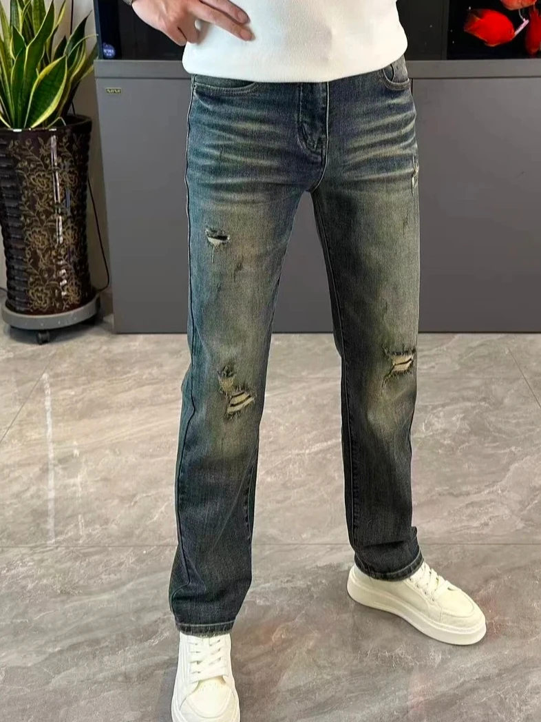 Spring Autumn New Men's Casual Faionable Versatile Cool European Sle Jeans High Waist Slim Fit Long Pants Youth Trend
Spring Autumn New Men's Casual Faionable Versatile Cool European Sle Jeans High Waist Slim Fit Long Pants Youth Trend