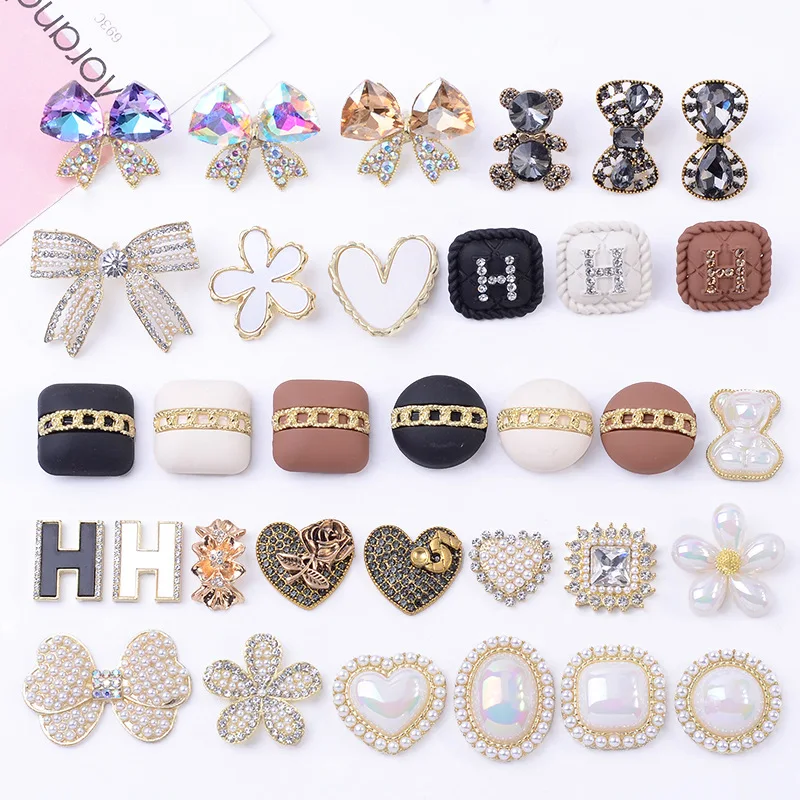 100Pc set Korean version DIY pearl flower plate with buckle bow alloy coat cardigan jewelry buckle material direct supply 
100Pc set Korean version DIY pearl flower plate with buckle bow alloy coat cardigan jewelry buckle material direct supply
