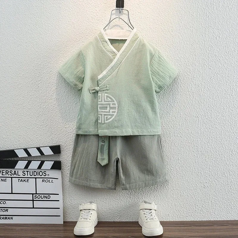 Детская одежда Hanfu, костюм, летние тонкие топы и шорты, костюмы в китайском стиле для мальчиков, костюм Тан, хлопковая льняная одежда, костюмы
Детская одежда Hanfu, костюм, летние тонкие топы и шорты, костюмы в китайском стиле для мальчиков, костюм Тан, хлопковая льняная одежда, костюмы
