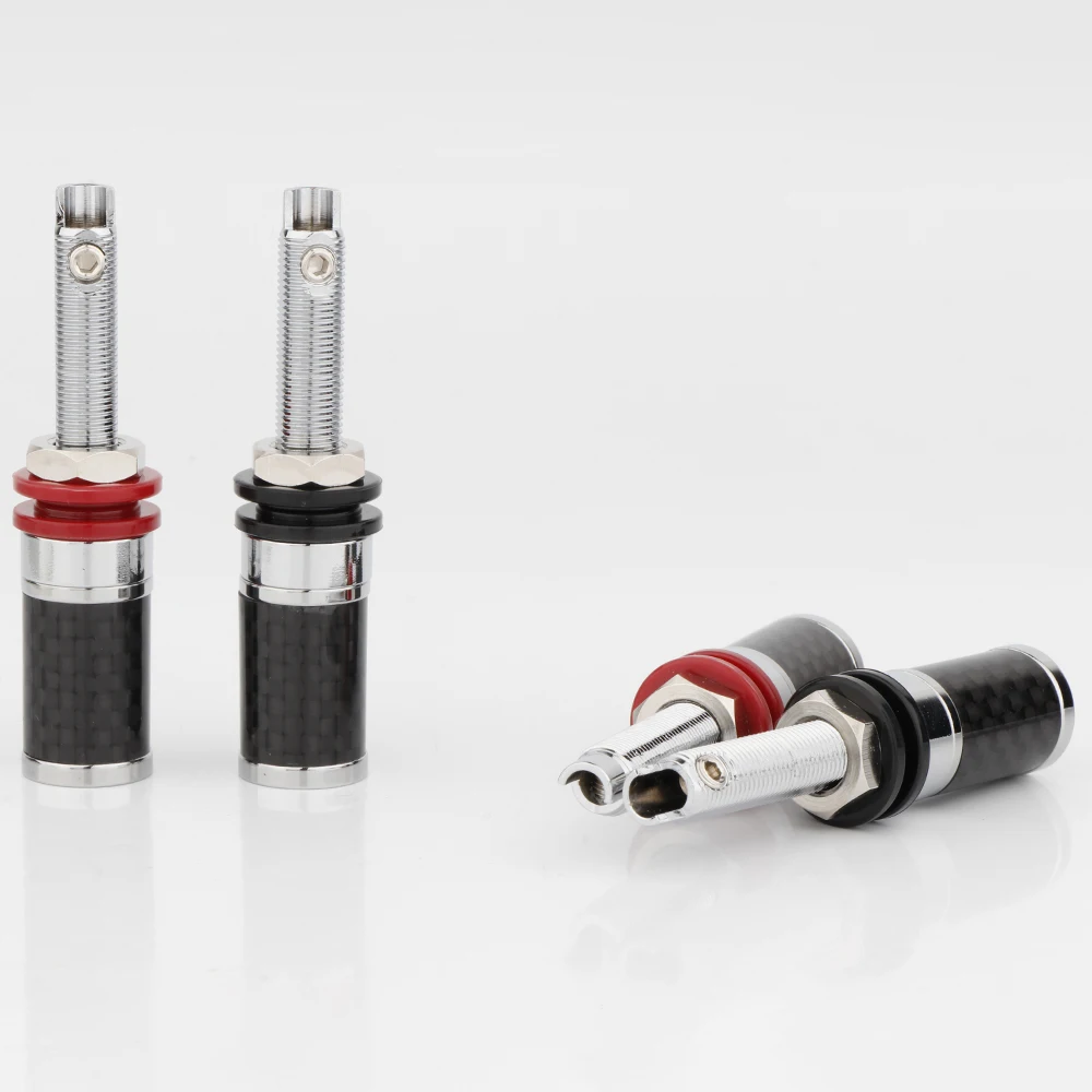 Hi-End Rhodium Plated Brass Speaker Binding Posts Long Terminal Connectors with Carbon Fiber Shielding HIFI Audio Plug
Hi-End Rhodium Plated Brass Speaker Binding Posts Long Terminal Connectors with Carbon Fiber Shielding HIFI Audio Plug