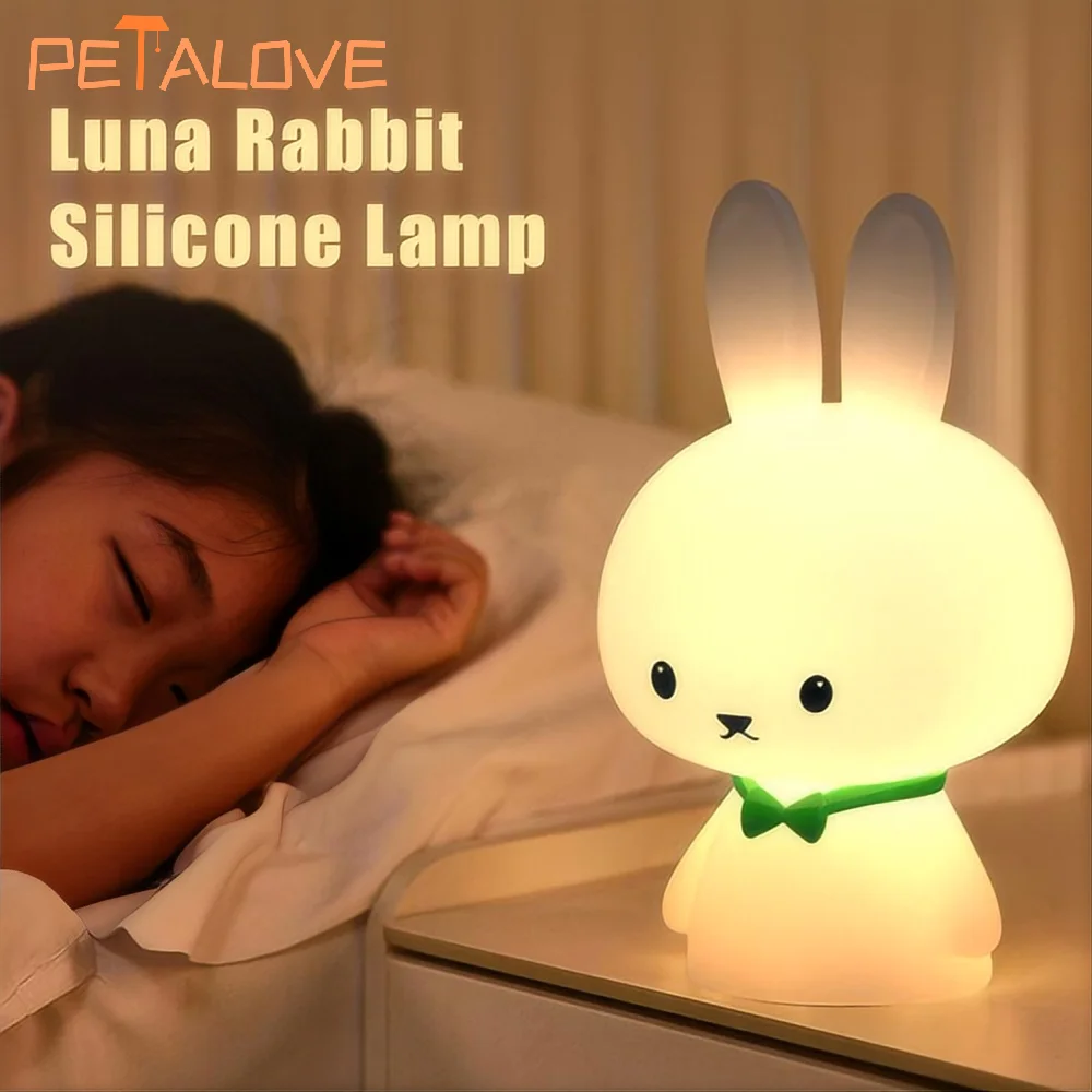 Cute Rabbit Night Light Warm RGB Light Colorful Silicone Lamp USB Rechargeable Dimming Birthday Gift for Kids Room Decor
Cute Rabbit Night Light Warm RGB Light Colorful Silicone Lamp USB Rechargeable Dimming Birthday Gift for Kids Room Decor