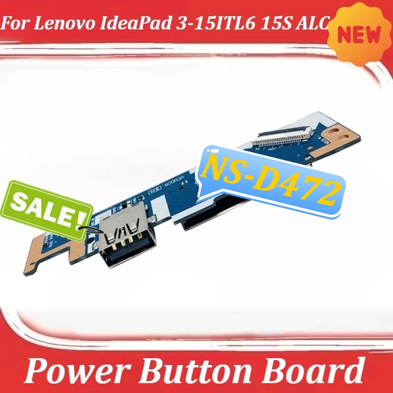 Плата кнопки включения и USB-порта для Lenovo IdeaPad 3-15ITL6 15S ALC NS-D472
Плата кнопки включения и USB-порта для Lenovo IdeaPad 3-15ITL6 15S ALC NS-D472