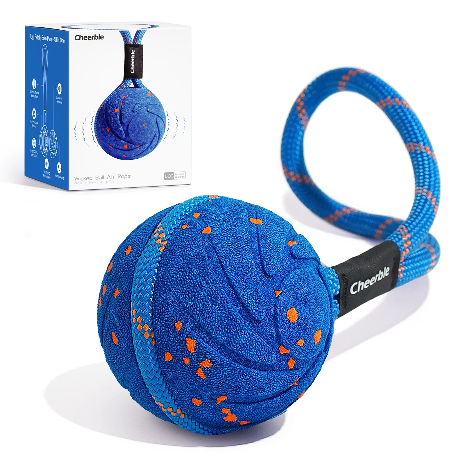 Cheerble Wicked Ball Air Rope E-TPU Revolutionary Material Automatic Self Jumping High Bounce Interactive Dog Tug Playing Toy
Cheerble Wicked Ball Air Rope E-TPU Revolutionary Material Automatic Self Jumping High Bounce Interactive Dog Tug Playing Toy