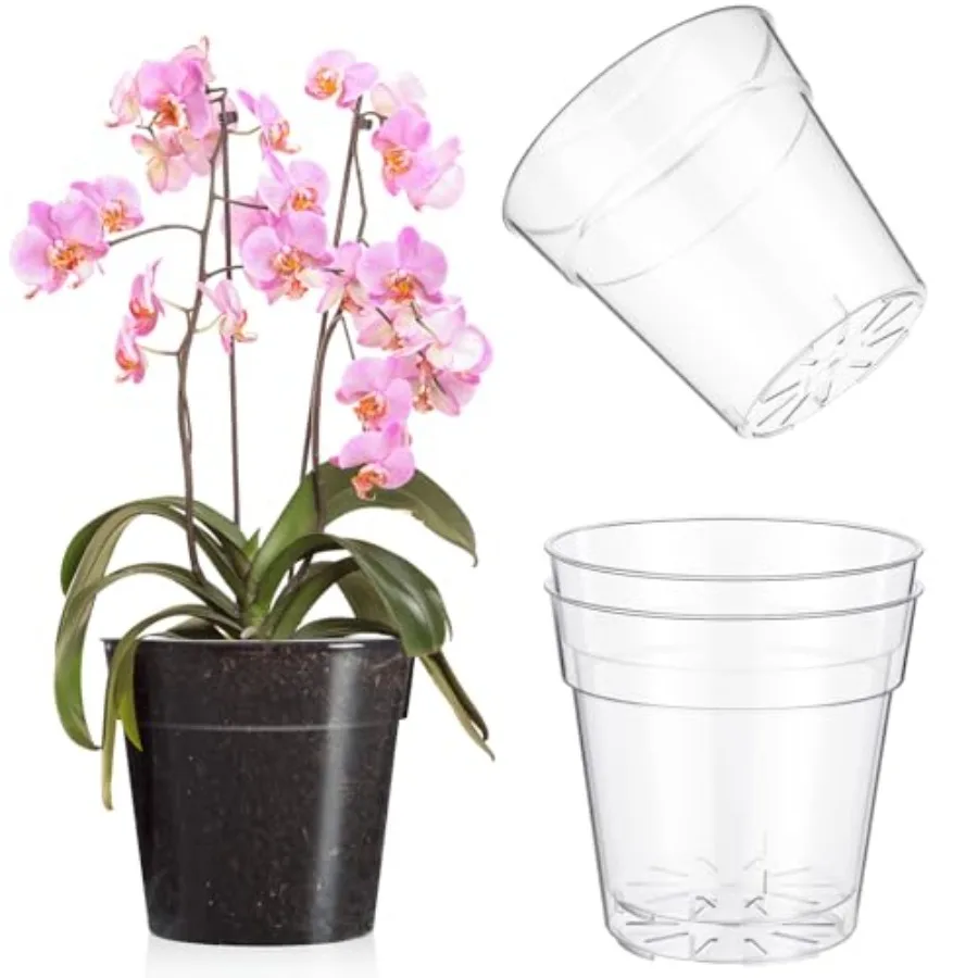3 Pack Nursery Pots Plastic Orchid Pot Extra Large Nursery Contaer with Holes for Plants Clear
3 Pack Nursery Pots Plastic Orchid Pot Extra Large Nursery Contaer with Holes for Plants Clear