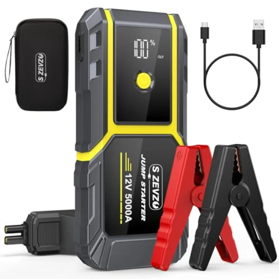Car Jump Starter Peak 5000A Jump Starter Battery Pack for Up to 10.0L Gas and 8.0L Diesel Engines 12V Portable Jump Box with LC
Car Jump Starter Peak 5000A Jump Starter Battery Pack for Up to 10.0L Gas and 8.0L Diesel Engines 12V Portable Jump Box with LC
