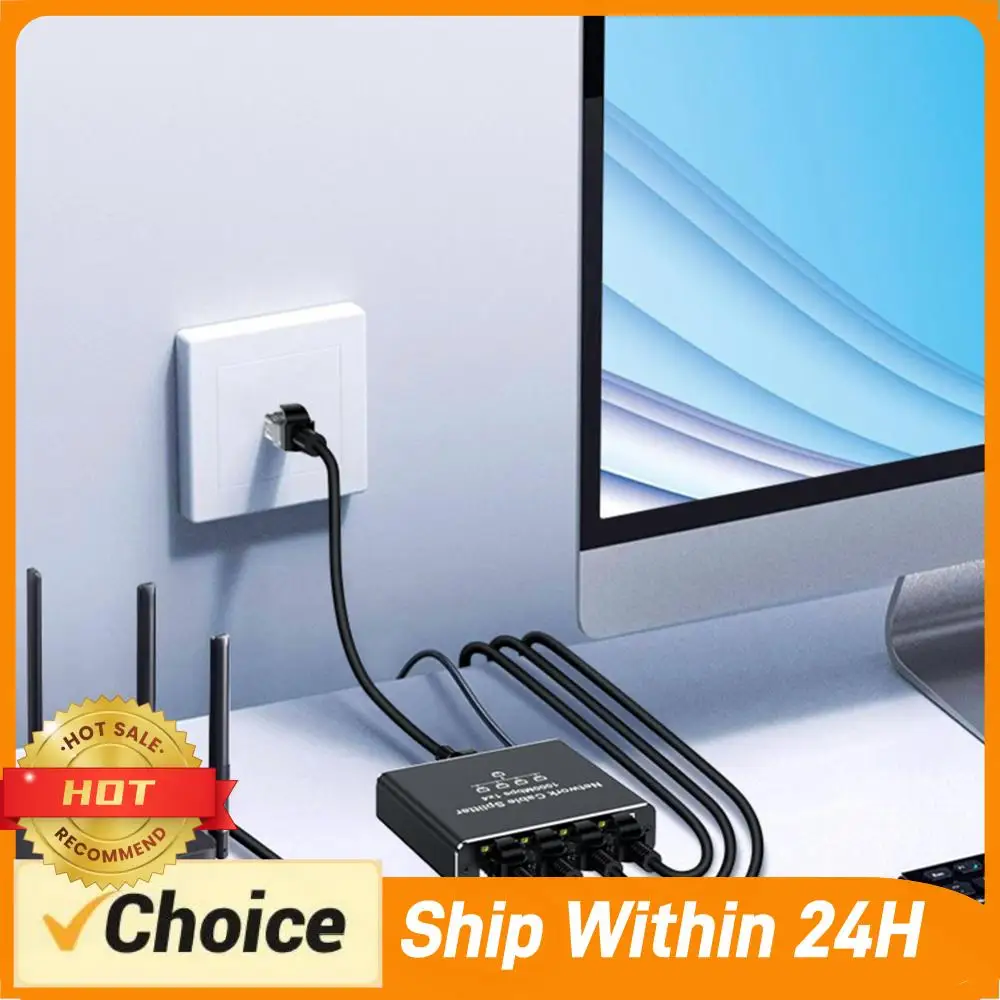 1 To 4 LAN Splitter High Speed 1000Mbps Network Connector Splitter HUB 4 Devices Simultaneously Networking for Cat6/7/8 Cable
1 To 4 LAN Splitter High Speed 1000Mbps Network Connector Splitter HUB 4 Devices Simultaneously Networking for Cat6/7/8 Cable