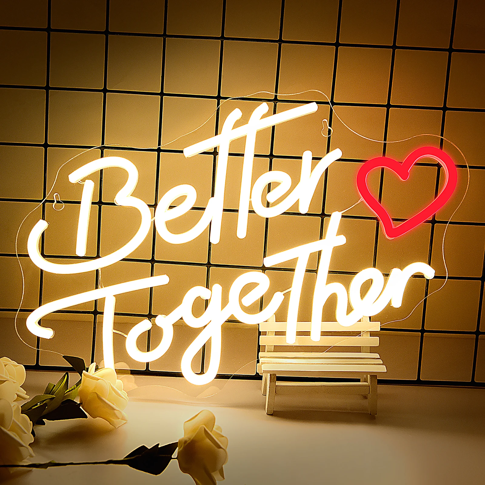 Better Together Led Neon Light, USB Powered Light For Wall Decor For Wedding Bedroom Decor
Better Together Led Neon Light, USB Powered Light For Wall Decor For Wedding Bedroom Decor
