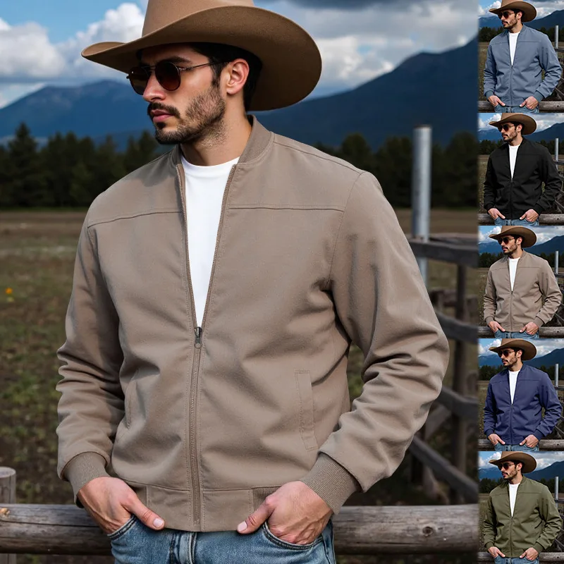 Winter Autumn New Western Cowboy Men's Hunting Loose Faux Suede Zipper Jacket Coat Long Sleeve Solid Color 
Winter Autumn New Western Cowboy Men's Hunting Loose Faux Suede Zipper Jacket Coat Long Sleeve Solid Color