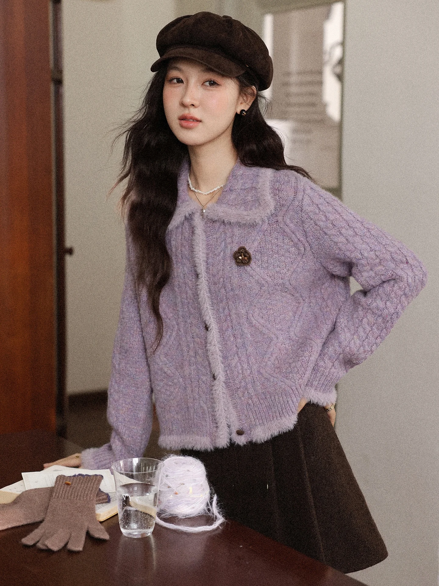 Женский шерстяной свитер Lu South Deer Purple Rhythm, утепленный, осенне-зимний, в корейском стиле, свободный вязаный кардиган-топ
Женский шерстяной свитер Lu South Deer Purple Rhythm, утепленный, осенне-зимний, в корейском стиле, свободный вязаный кардиган-топ