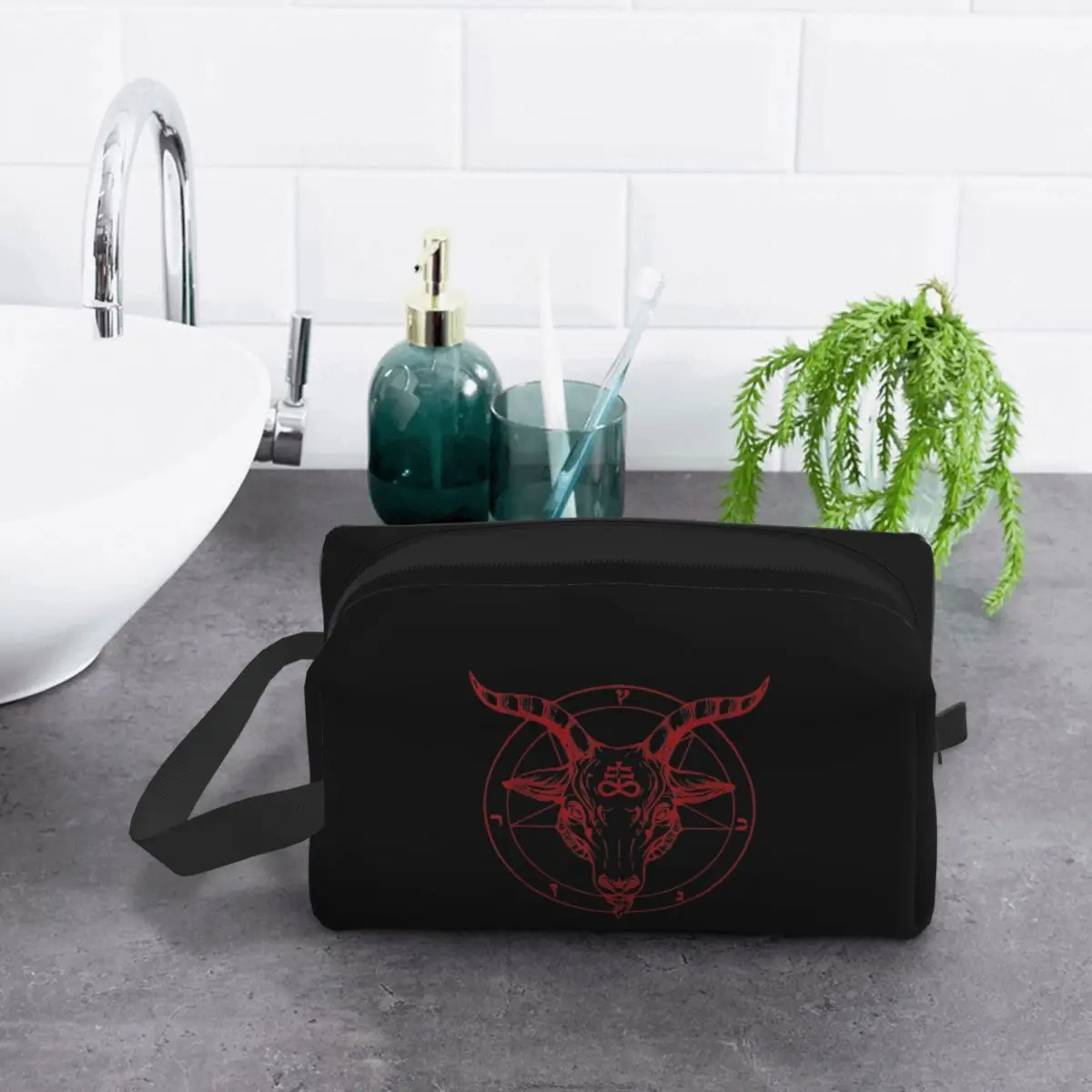 Baphomet Satanic Goat Makeup Bag Cosmetic Organizer Storage Dopp Kit Toiletry Cosmetic Bag for Women Beauty Travel Pencil Case
Baphomet Satanic Goat Makeup Bag Cosmetic Organizer Storage Dopp Kit Toiletry Cosmetic Bag for Women Beauty Travel Pencil Case