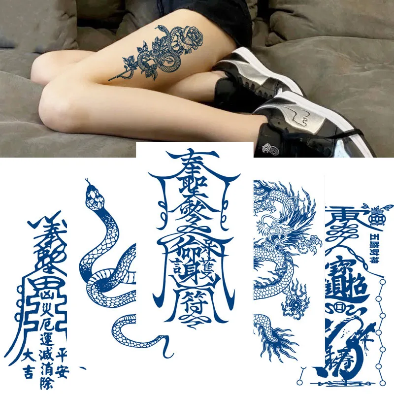 Waterproof Temporary Tattoo Sticker Juice Ink Tattoo Body Art Longlasting Scorpion Snake Tatoo Arm Fake Sun Tatto Women Men Blue
Waterproof Temporary Tattoo Sticker Juice Ink Tattoo Body Art Longlasting Scorpion Snake Tatoo Arm Fake Sun Tatto Women Men Blue