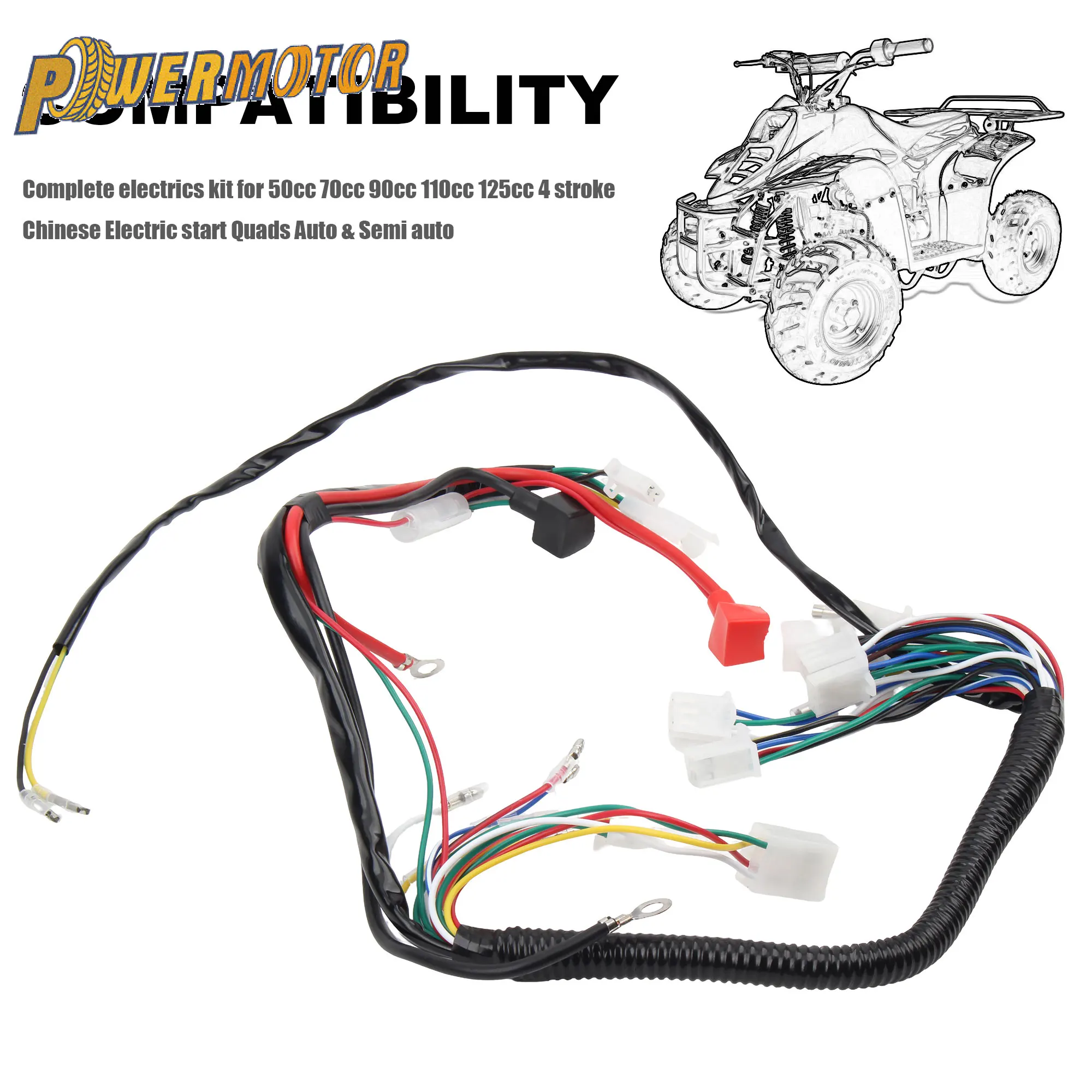 Motorcycle Electric Wiring Harness Set for 50cc 70cc 90cc 110cc 125cc ATV UTV Quad 4 Dirt Bike Motocross Modified Accessories
Motorcycle Electric Wiring Harness Set for 50cc 70cc 90cc 110cc 125cc ATV UTV Quad 4 Dirt Bike Motocross Modified Accessories