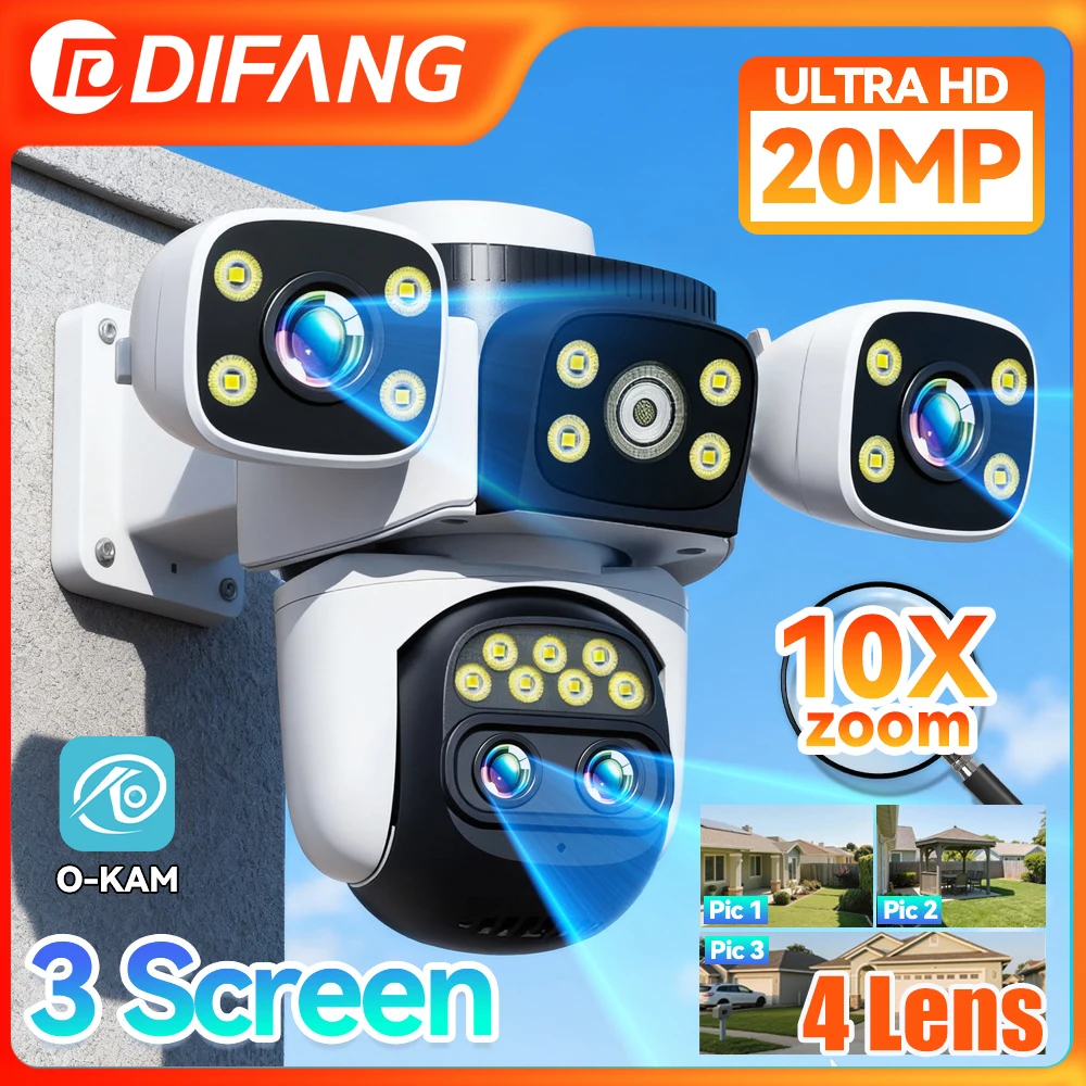Outdoor 10K 20MP WiFi Surveillance Camera 10X Optical Zoom Four Lens Three Screens Auto Tracking PTZ Waterproof Security CCTV
Outdoor 10K 20MP WiFi Surveillance Camera 10X Optical Zoom Four Lens Three Screens Auto Tracking PTZ Waterproof Security CCTV