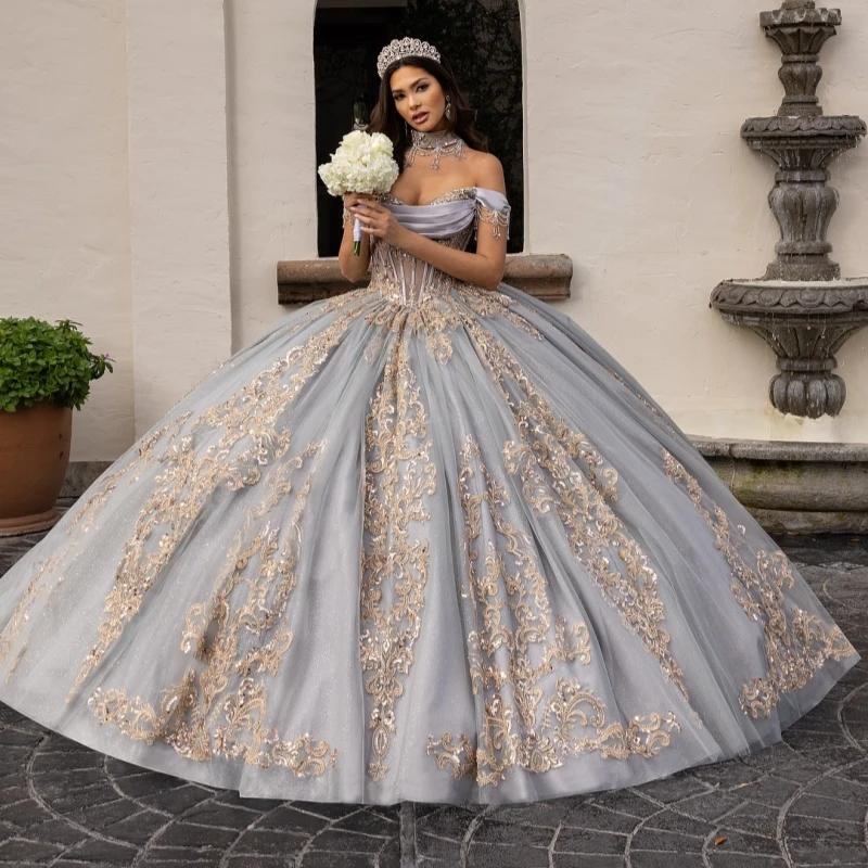 Серое платье Quinceanera, бальное платье с открытыми плечами, аппликация, кружево, бисер, кристалл, тюль, вечерние, день рождения, сладкое платье 16, Vestidos 15
Серое платье Quinceanera, бальное платье с открытыми плечами, аппликация, кружево, бисер, кристалл, тюль, вечерние, день рождения, сладкое платье 16, Vestidos 15