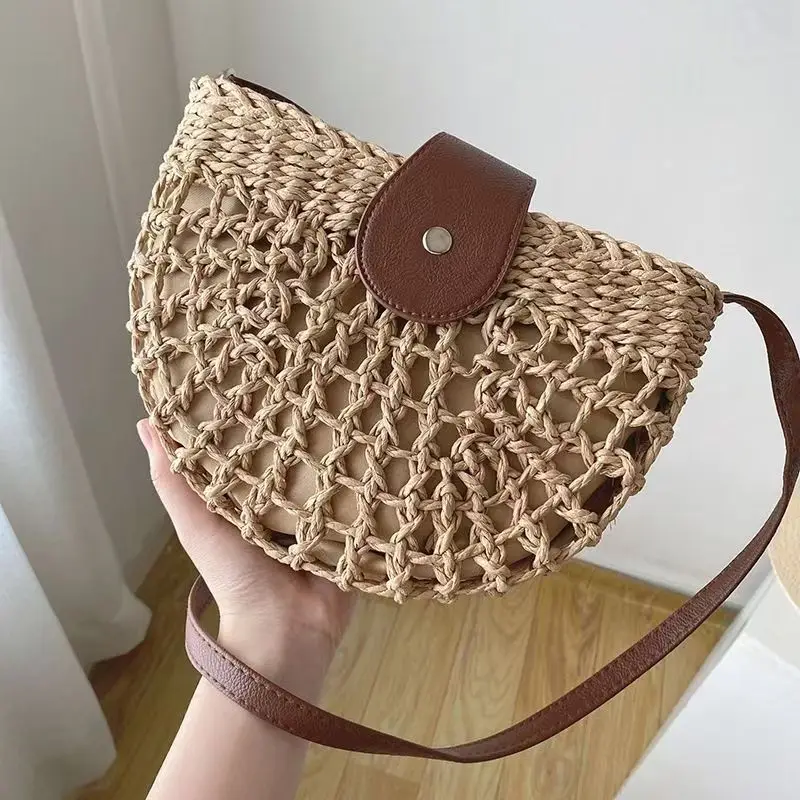 Women Vintage Straw Crossbody Bag French Hollow Out Half Moon Woven Beach Shoulder Bag With Lining And Zipper Daily Casual
Women Vintage Straw Crossbody Bag French Hollow Out Half Moon Woven Beach Shoulder Bag With Lining And Zipper Daily Casual