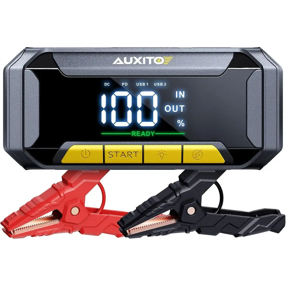 Portable Jump Starter 12000mAh, 60W Fast Charging, LCD Display, 700LM LED Light
Portable Jump Starter 12000mAh, 60W Fast Charging, LCD Display, 700LM LED Light