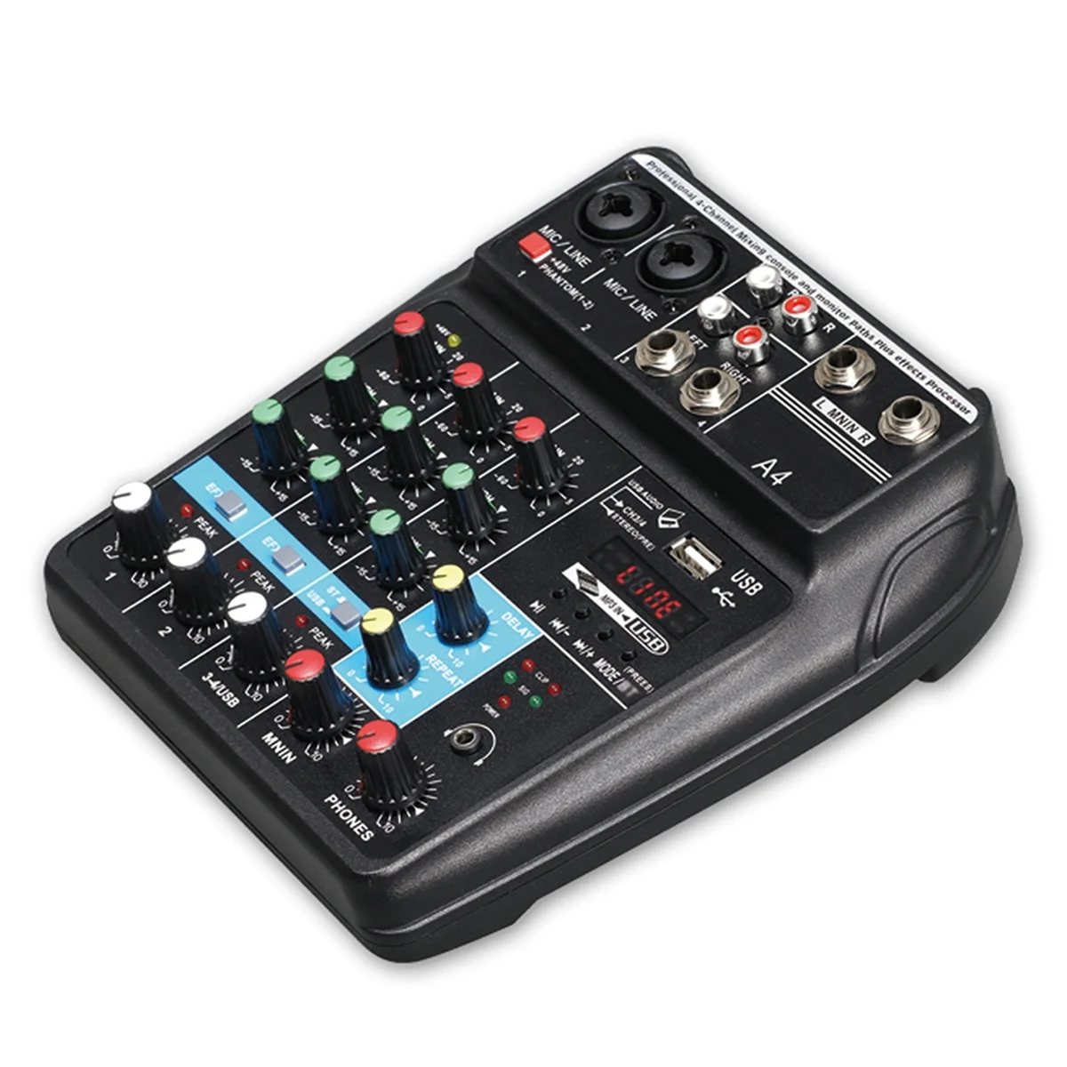 A07I Professional 4 Channel Digital Mixer Sound Card Microphone Mobile Phone Live Broadcast Recording DJ Audio Equipment(US)
A07I Professional 4 Channel Digital Mixer Sound Card Microphone Mobile Phone Live Broadcast Recording DJ Audio Equipment(US)