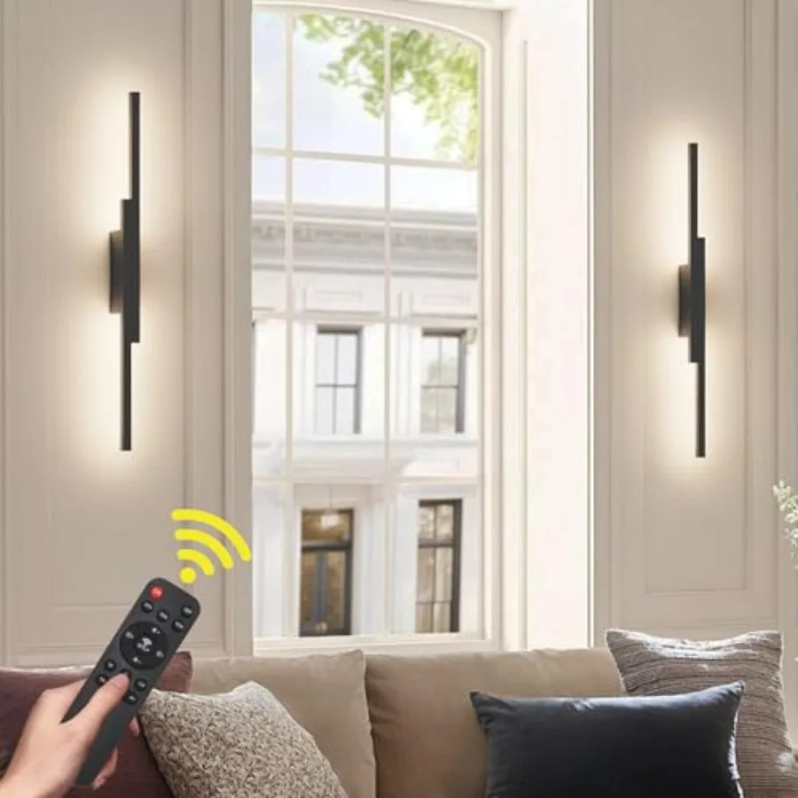 Black Wall Sconces Set of Two Battery Operated Wall Sconces 3000K-6000K Dimmable LED Wireless Wall Lights for Living Room, Bedr
Black Wall Sconces Set of Two Battery Operated Wall Sconces 3000K-6000K Dimmable LED Wireless Wall Lights for Living Room, Bedr