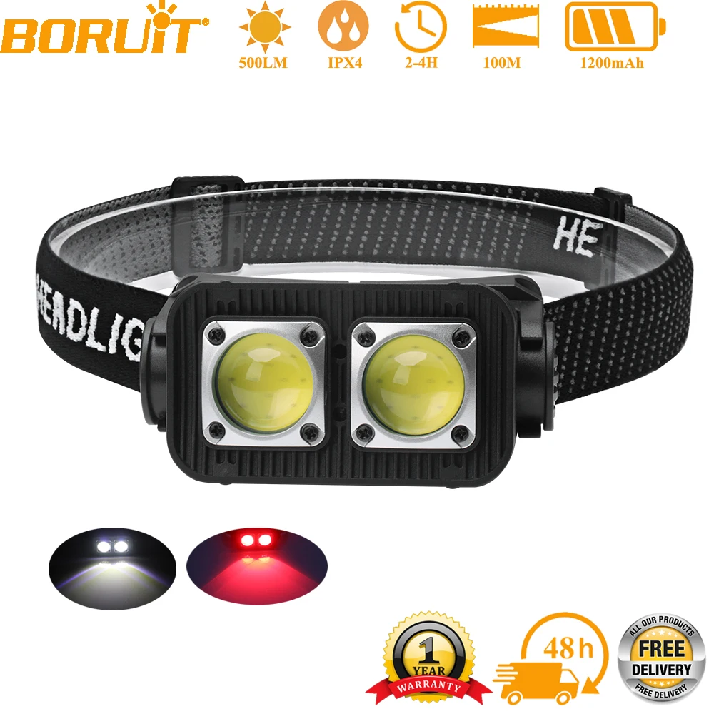 BORUiT 500LM двойной COB светодиодный налобный фонарь с датчиком движения Type-C перезаряжаемый 1200 мАч водонепроницаемый уличный налобный фонарь для кемпинга
BORUiT 500LM двойной COB светодиодный налобный фонарь с датчиком движения Type-C перезаряжаемый 1200 мАч водонепроницаемый уличный налобный фонарь для кемпинга
