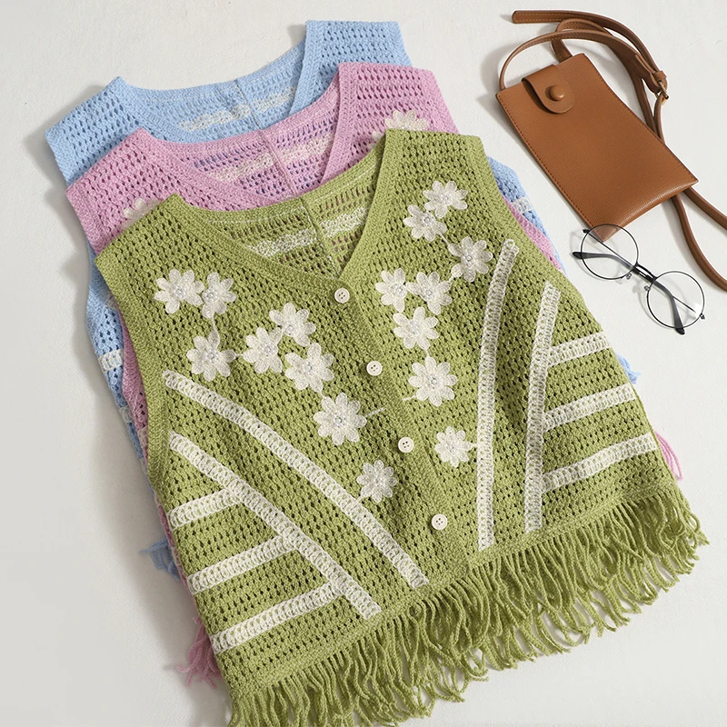 Boring Honey Retro Tassels Fashion Women Blouses V-Neck Single-Breasted Women Clothing Hollow Out Bead Embroidery Vest Tops
Boring Honey Retro Tassels Fashion Women Blouses V-Neck Single-Breasted Women Clothing Hollow Out Bead Embroidery Vest Tops