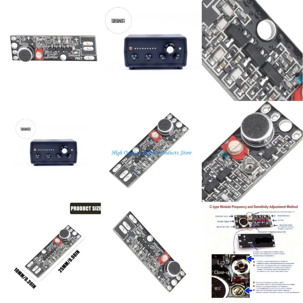 U2JE Wireless Microphone Transmitter Module 150mW Output Power Broadband Frequency Modulation For Broadcast Level