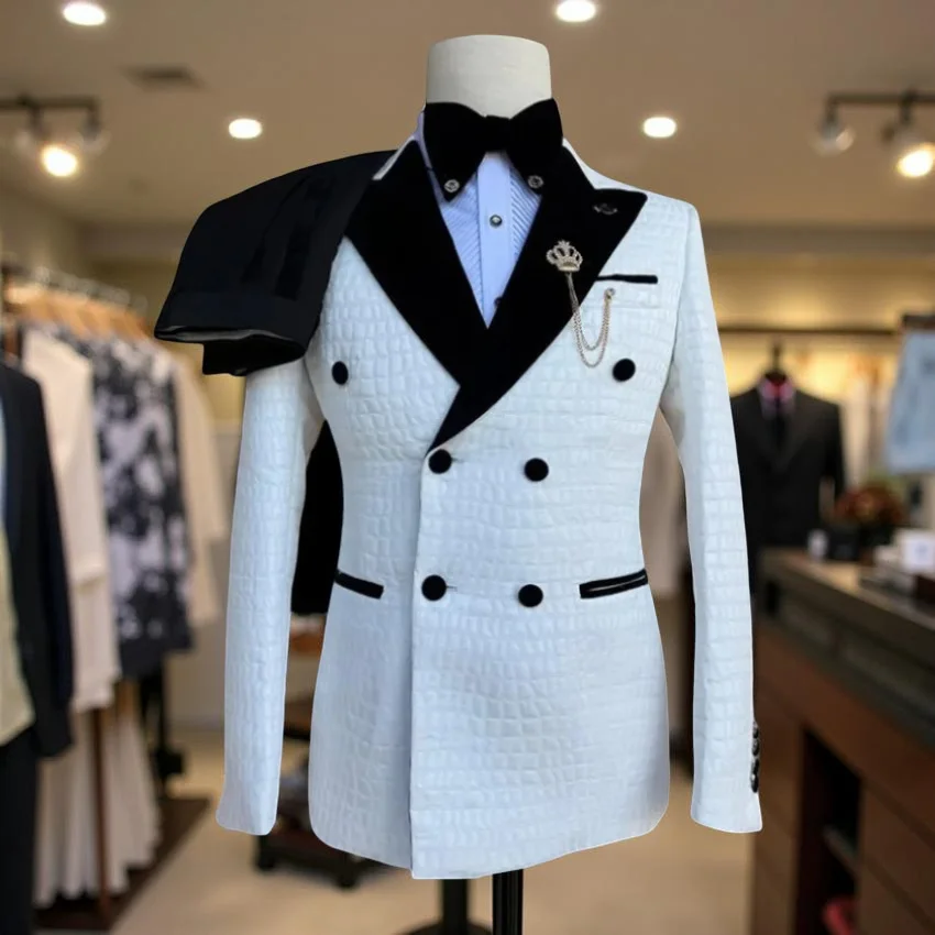 Двубортный клетчатый свадебный смокинг для жениха, мужские костюмы на заказ, приталенный мужской модный комплект, куртка с брюками, 2 шт.
Двубортный клетчатый свадебный смокинг для жениха, мужские костюмы на заказ, приталенный мужской модный комплект, куртка с брюками, 2 шт.