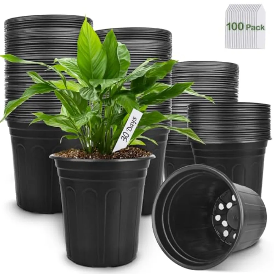 100 Pack 1 Gallon Nursery Pots 6.7 Inch Plastic Pots for Plants Plastic Flower Pots Plastic Plant Pot Seedling Pots for Potting
100 Pack 1 Gallon Nursery Pots 6.7 Inch Plastic Pots for Plants Plastic Flower Pots Plastic Plant Pot Seedling Pots for Potting