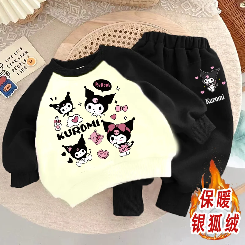 Kawaii Kuromi Sanrio Autumn Winter Cute Fleece Top Pants Sportswear Warm Fleece Two Piece Set Children Christmas Gift for Girls
Kawaii Kuromi Sanrio Autumn Winter Cute Fleece Top Pants Sportswear Warm Fleece Two Piece Set Children Christmas Gift for Girls