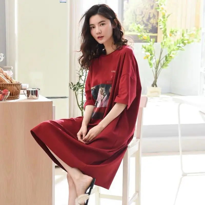 Nightdress Women's Cotton Summer Thin Plus Size Sweet And Cute Can Be Worn Outside Korean Casuals Version Of Home Wear Pajamas
Nightdress Women's Cotton Summer Thin Plus Size Sweet And Cute Can Be Worn Outside Korean Casuals Version Of Home Wear Pajamas