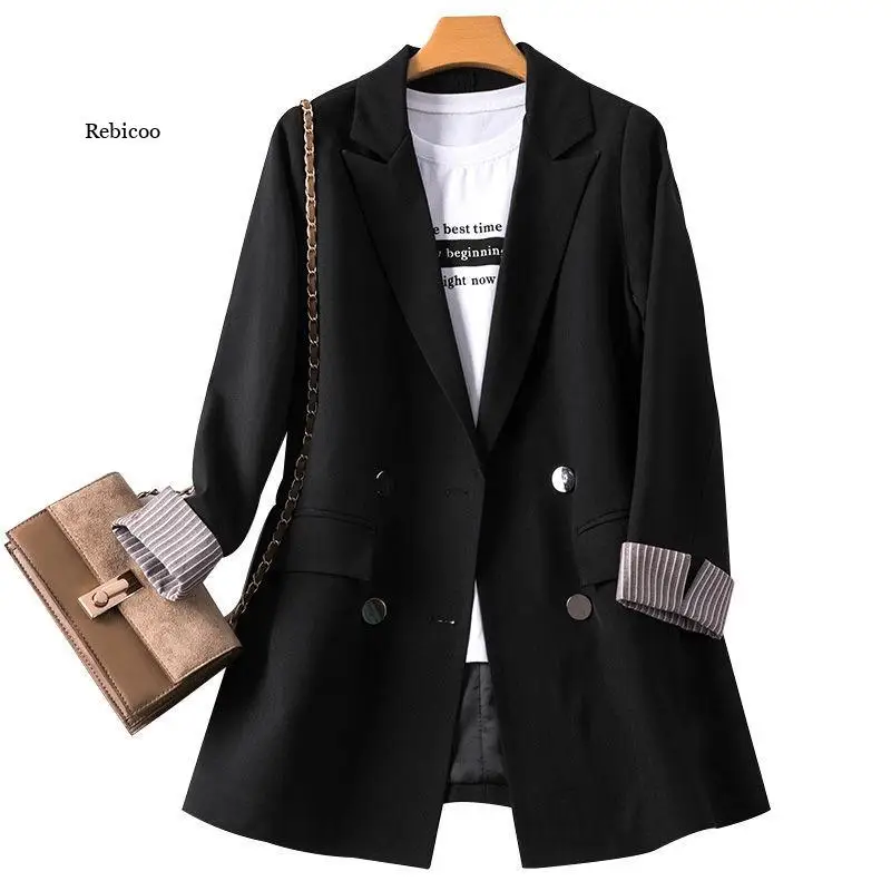 2022 Korean Style New Loose Fit Blazers Jackets Casual Spring Black Fashion Clothing Office Ladies Double Breasted Suits Tops
2022 Korean Style New Loose Fit Blazers Jackets Casual Spring Black Fashion Clothing Office Ladies Double Breasted Suits Tops
