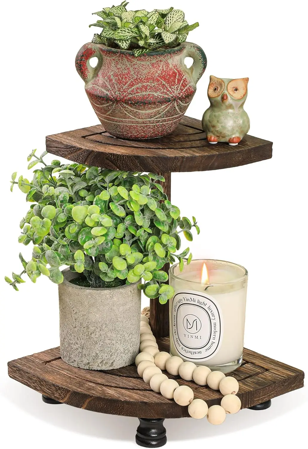 2-Tier Rustic Corner Shelf for Kitchen Bathroom Counter Decor, Farmhouse Wood Riser for Soap Dispenser and Plant Display
2-Tier Rustic Corner Shelf for Kitchen Bathroom Counter Decor, Farmhouse Wood Riser for Soap Dispenser and Plant Display