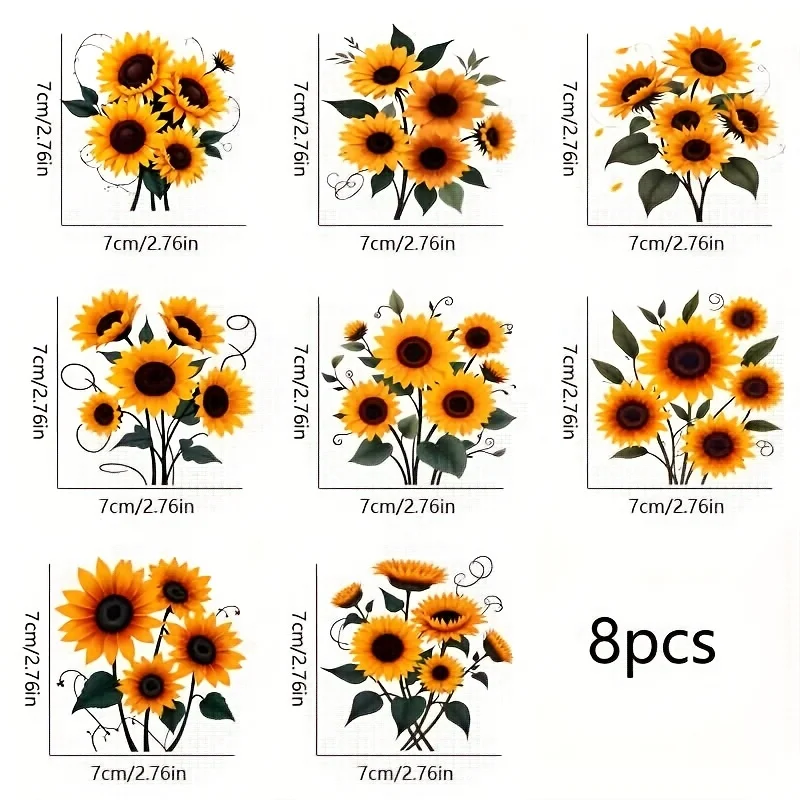 8pcs/set Sunflower Vinyl Stickers, Waterproof UV DTF Decals for Cups, Cars, Laptops & DIY Crafts
8pcs/set Sunflower Vinyl Stickers, Waterproof UV DTF Decals for Cups, Cars, Laptops & DIY Crafts