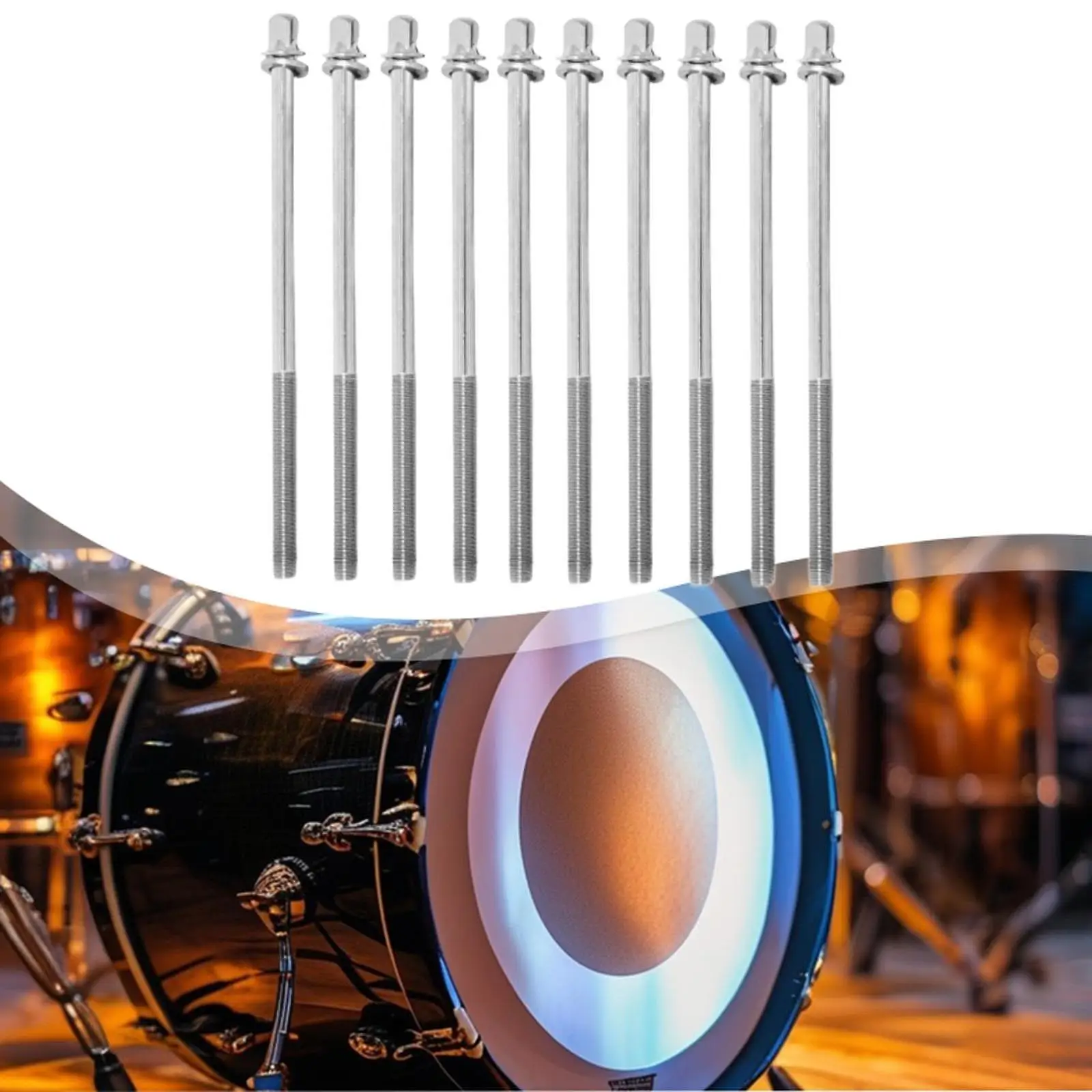 Drum Set Hardware Tension Rods Durable Metal Drum Screw Rods with Washers for Practice and Performance
Drum Set Hardware Tension Rods Durable Metal Drum Screw Rods with Washers for Practice and Performance
