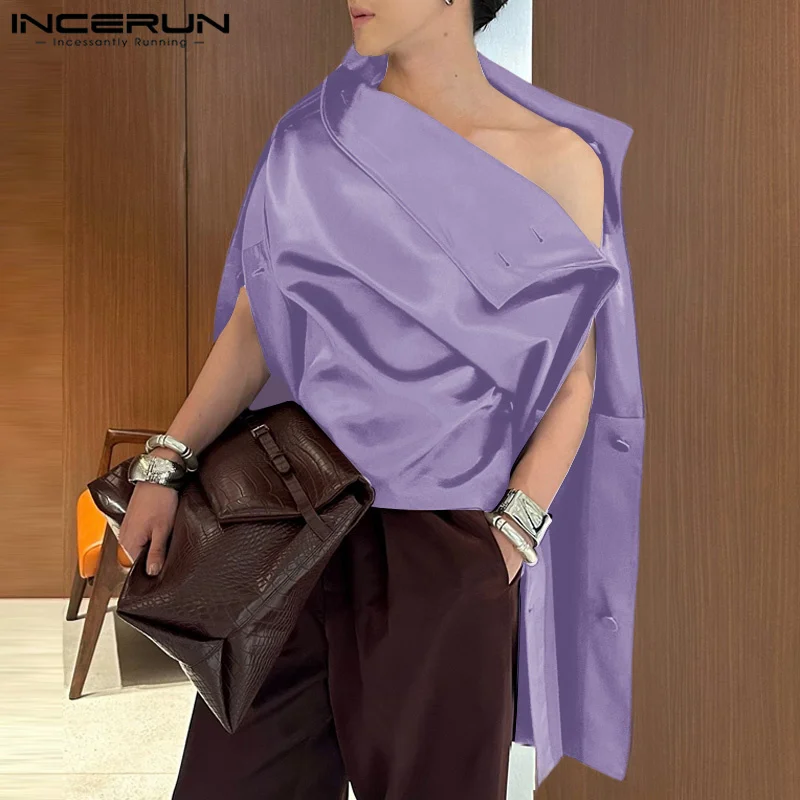 INCERUN Tops Korean Style Handsome Men's Sexy Deconstruction Off Shoulder Satin Shirt Male Personality Solid Long Sleeved Blouse
INCERUN Tops Korean Style Handsome Men's Sexy Deconstruction Off Shoulder Satin Shirt Male Personality Solid Long Sleeved Blouse