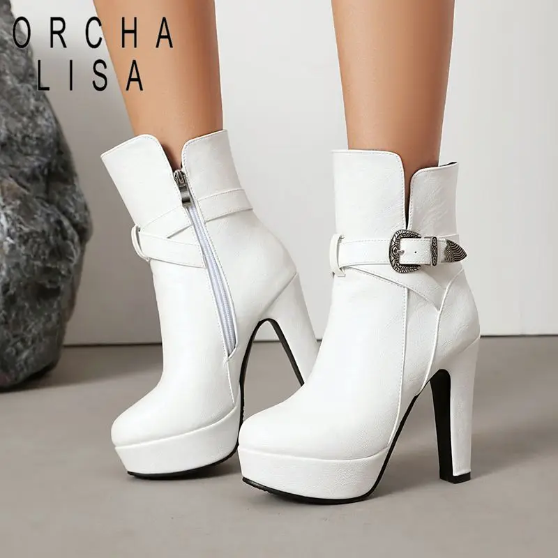 Ботильоны ORCHA LISA для женщин, с круглым носком, на высоком каблуке 12 см, платформе 3 см, на молнии и пряжке, для свиданий, большие размеры 40, 41, 42, 43 (US12), осенние
Ботильоны ORCHA LISA для женщин, с круглым носком, на высоком каблуке 12 см, платформе 3 см, на молнии и пряжке, для свиданий, большие размеры 40, 41, 42, 43 (US12), осенние