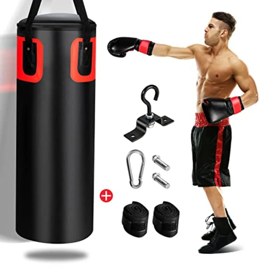 Punching Bag Set 56lbs Prefilled Heavy Duty Boxing Bag for Adults with 12OZ Punching Gloves Two 95 Hand Wraps 360Hanging Kick P
Punching Bag Set 56lbs Prefilled Heavy Duty Boxing Bag for Adults with 12OZ Punching Gloves Two 95 Hand Wraps 360Hanging Kick P