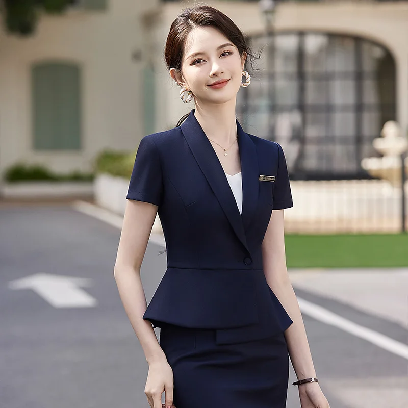 High-End ort Sve Suit Set for Women Summer Elegance Profional Jewelry Store Front Desk Work orm Hotel Front Desk
High-End ort Sve Suit Set for Women Summer Elegance Profional Jewelry Store Front Desk Work orm Hotel Front Desk