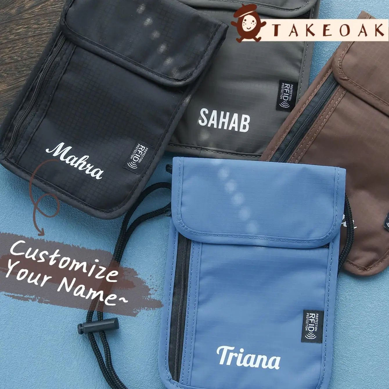 Custom Name RFID Blocking Neck Pouch Passport Bag Anti Radiation Nylon Travel Neck Wallet Portable Crossbody ID Card Holder
Custom Name RFID Blocking Neck Pouch Passport Bag Anti Radiation Nylon Travel Neck Wallet Portable Crossbody ID Card Holder