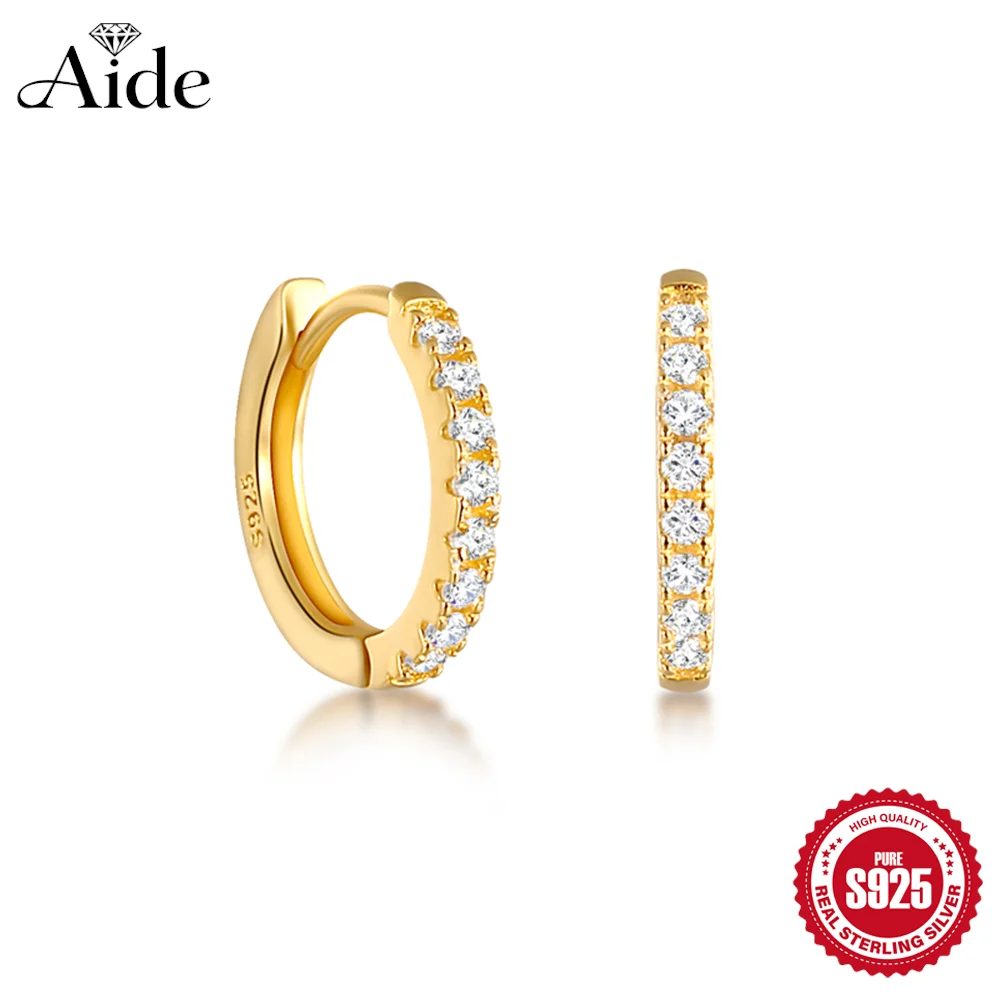 AIDE 925 Sterling Silver Classic CZ Round Hoop Earrings For Women Small Dainty Hoop Huggie Earrings Mother's Day Gifts
AIDE 925 Sterling Silver Classic CZ Round Hoop Earrings For Women Small Dainty Hoop Huggie Earrings Mother's Day Gifts