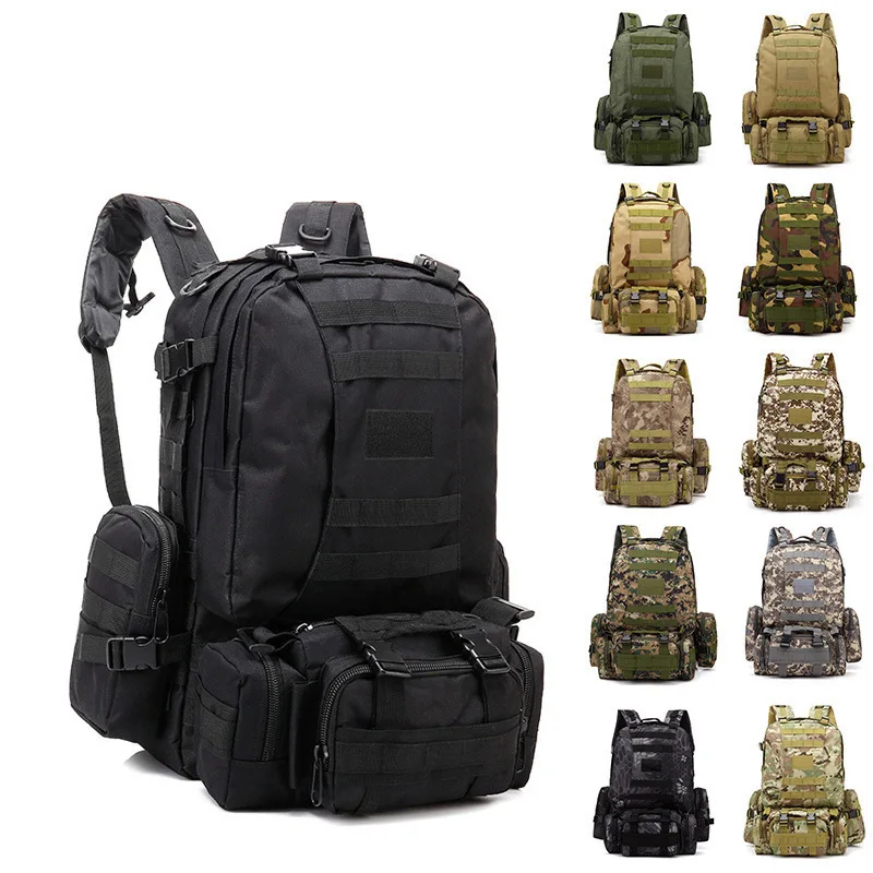 Camouflage combination hiking backpack tactical bag for men, multifunctional large capacity outdoor sports backpack
Camouflage combination hiking backpack tactical bag for men, multifunctional large capacity outdoor sports backpack