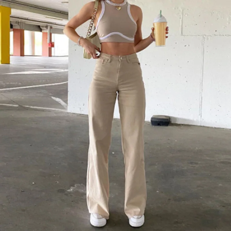 Women Wide Leg Flare Jeans High Waist Solid Color Loose Denim Pants with Pockets Streetwear Female Casual Trouser Autumn
Women Wide Leg Flare Jeans High Waist Solid Color Loose Denim Pants with Pockets Streetwear Female Casual Trouser Autumn