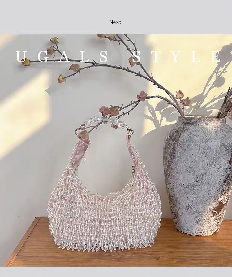 Handmade Bead Bag Crystal Clutch Purse Bucket Bag Shiny Crystal Clutch Purse Bucket Bag Hobo Bag Pearl Tassel
Handmade Bead Bag Crystal Clutch Purse Bucket Bag Shiny Crystal Clutch Purse Bucket Bag Hobo Bag Pearl Tassel