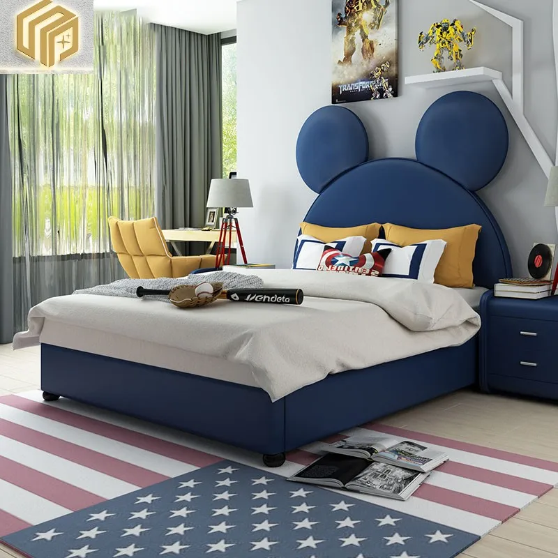 Bedroom children's single bed 1.5m boy bed Modern simple children's suite Nordic leather bed
Bedroom children's single bed 1.5m boy bed Modern simple children's suite Nordic leather bed