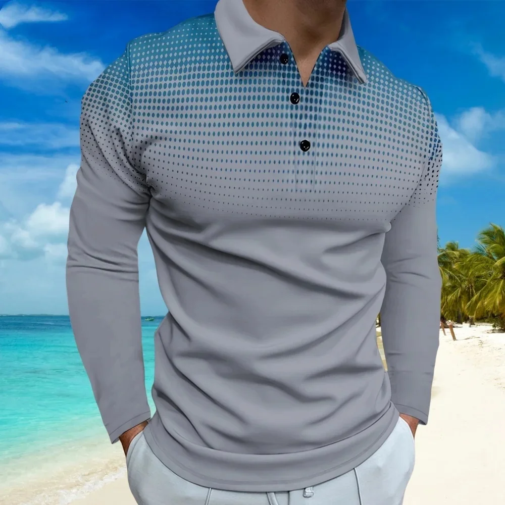 Одежда для гольфа с градиентным точечным принтом 2024, мужская повседневная уличная одежда, рубашки поло с лацканами, мужские топы, модная одежда в стиле Харадзюку на пуговицах с длинными рукавами
Одежда для гольфа с градиентным точечным принтом 2024, мужская повседневная уличная одежда, рубашки поло с лацканами, мужские топы, модная одежда в стиле Харадзюку на пуговицах с длинными рукавами